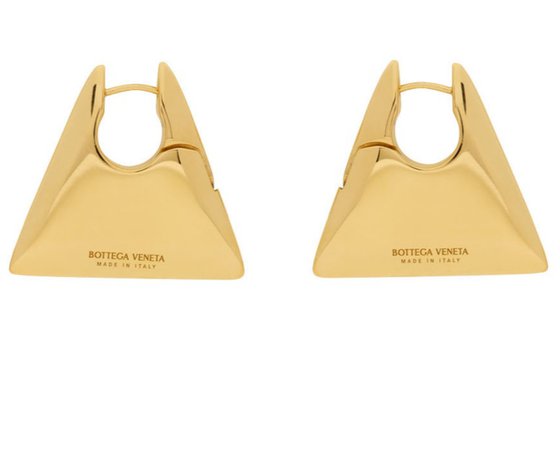 bottega veneta gold triangle earrings