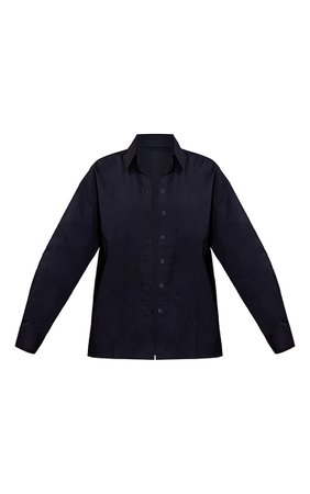 Black Cotton Button Shirt | Tops | PrettyLittleThing USA