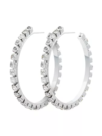 Area metallic silver small crystal hoop earrings £175 - Shop Online SS19. Same Day Delivery in London