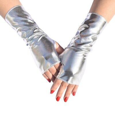 gray metalic gloves