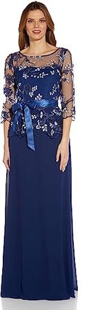 Amazon.com: Adrianna Papell Women's 3D Embroidery and Chiffon Gown : Clothing, Shoes & Jewelry