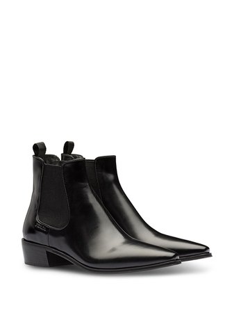 Prada Block-Heel Chelsea Boots 1T794LF025ULW Black | Farfetch