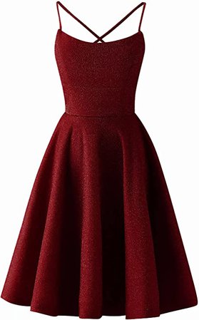 EVEHEARTY Sexy Spaghetti Strap Glitter Homecoming Dresses Short Prom Dress Party Gowns for Women with Pockets at Amazon Women’s Clothing store