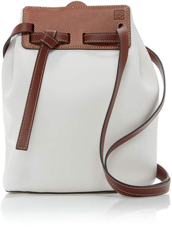 Loewe Lazo Two-Tone Bucket Leather Shoulder Bag