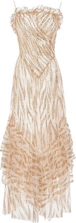 Sandra Mansour Cygne Enflammé Glittered Tulle Gown Size: 36