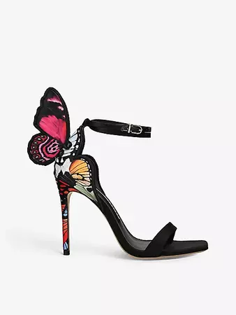 SOPHIA WEBSTER - Chiara butterfly-embellished suede heeled sandals | Selfridges.com