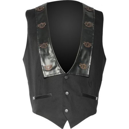 Raven SDL steampunk keyhole vest leather-look lapens