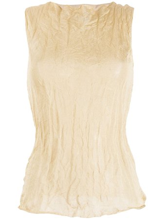 Theory Crinkled-Effect Tank Top J0316705 Neutral | Farfetch