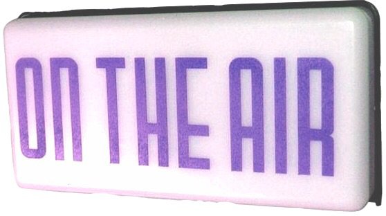 on the air purple sign