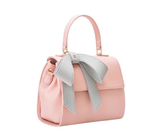 pink purse blue bow