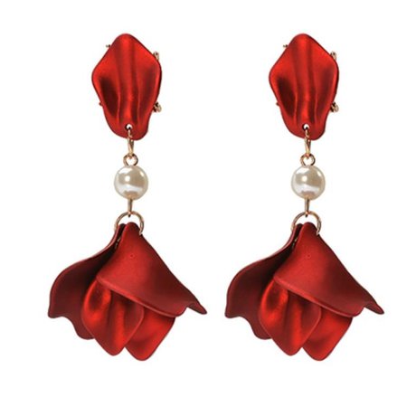 Red Rosebud Earrings