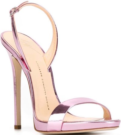 metallic pink stiletto heels