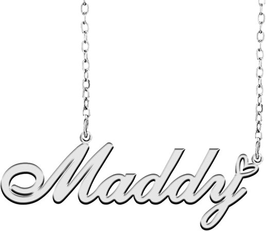 Amazon.com: RONKAHSHOW Maddy Custom Name Necklace Customized Personalized Pendant Name Necklace with Heart Name Necklace for Women Best Gift for Girl Birthday Mother’Day Christmas Wedding Silver: Clothing, Shoes & Jewelry