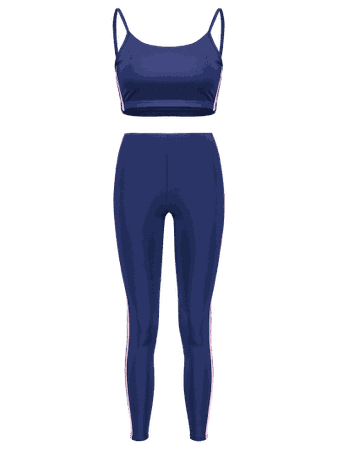 Striped Sports Bra and Leggings Sweat Suit
