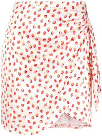 Caroline Constas strawberry-print Draped Mini Skirt - Farfetch