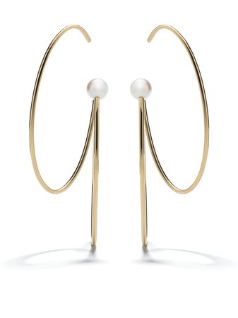 Shop TASAKI 18kt yellow gold Nacreous Akoya pearl earrings with Express Delivery - FARFETCH