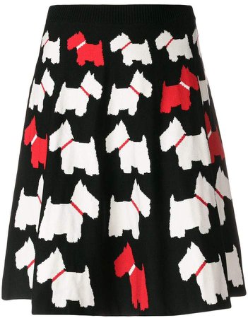 dog pattern A-line skirt