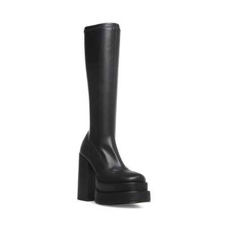 CYPRESS Black Platform Boots | Women's Vegan Leather Platform Boots – Steve Madden