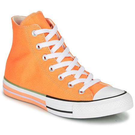 Converse CHUCK TAYLOR ALL STAR SUN BLOCKED Orange - Livraison Gratuite | Spartoo ! - Chaussures Basket montante Femme 52,49 €