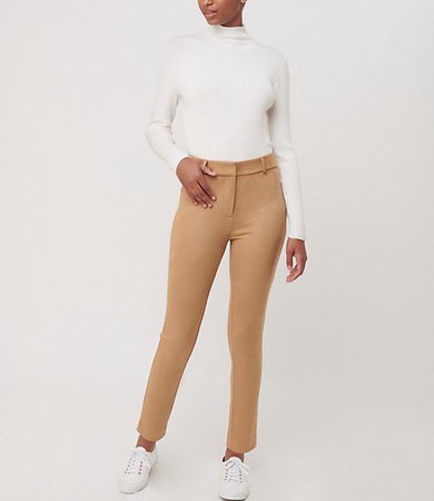 Faux Suede High Waist Skinny Ankle Pants