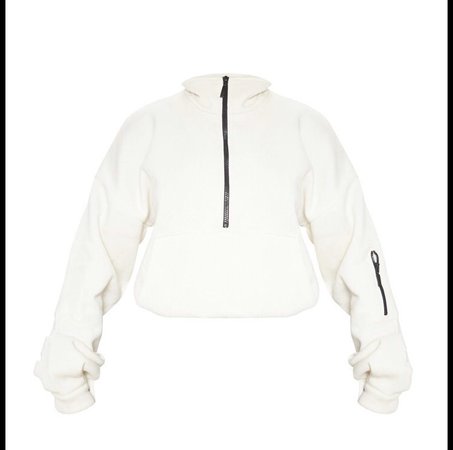 plt off white jumper with black zips