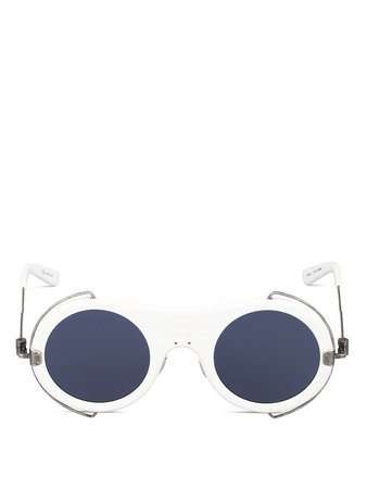 Calvin Klein - Matte white round sunglasses - sunglasses - CKNYC1875SR