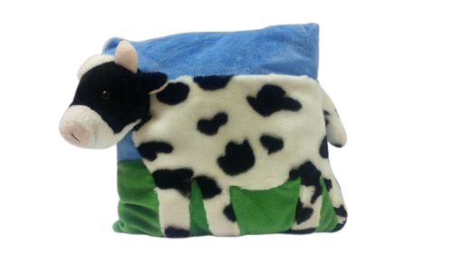 Funky Cushion 13 inches X 13 Inches Black and White Cow throw pillow