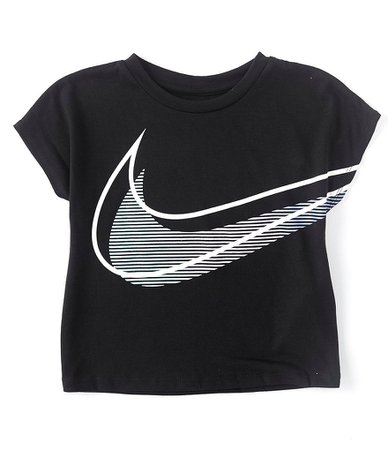 Nike Little Girls 4-6X Short-Sleeve Swoosh Lines Boxy Tee | Dillard's