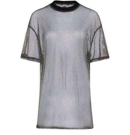 Women's Crystal mesh oversized t-shirt | DAVID KOMA | 24S
