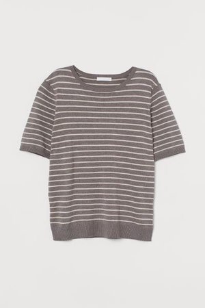 Fine-knit Sweater - Beige melange/striped - Ladies | H&M US