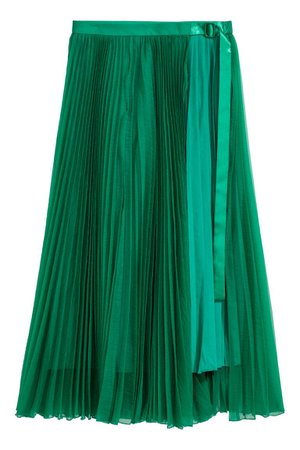Pleated skirt - Green - Ladies | H&M