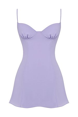 Clothing : Mini Dresses : 'Christiana' Light Lavender Mini Dress