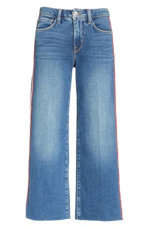 L'AGENCE Danica Side Stripe Crop Wide Leg Jeans (Authentique) | Nordstrom