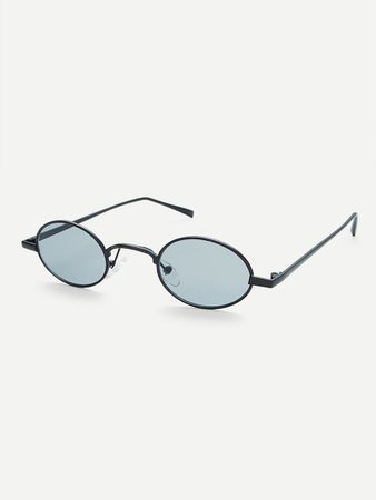Metal Frame Oval SunglassesFor Women-romwe