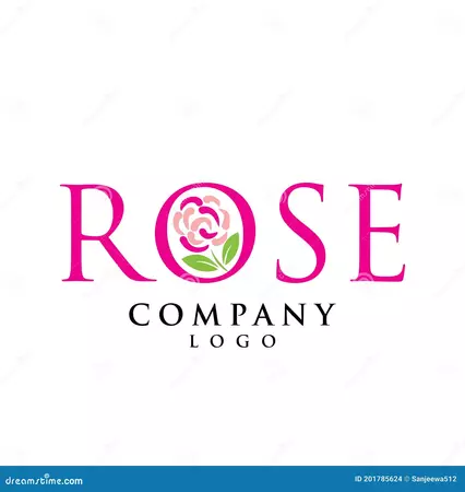Rose Word with Rose Flower Logo Design Stock Vector - Illustration of design, shape: 201785624
