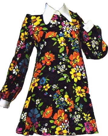 50s funky black flowers dress with white collar aesthetic outfit