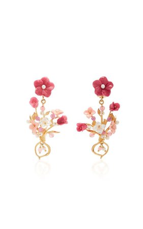 Red Pink Dove Earrings