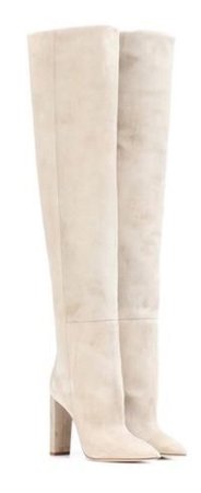 white knee boots shoes