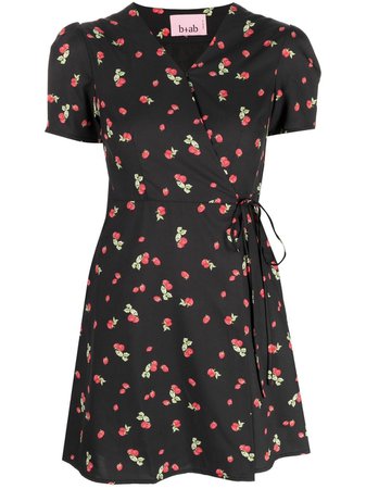 b+ab strawberry-motif Wrap Dress - Farfetch