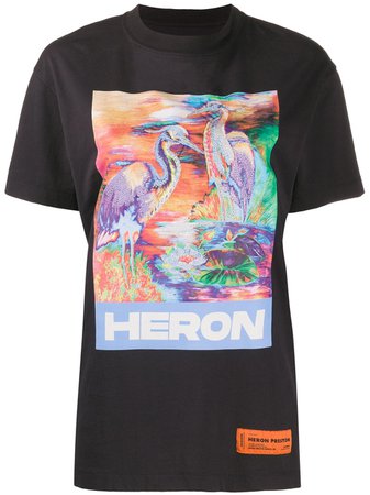 Black Heron Preston Graphic Print T-Shirt | Farfetch.com