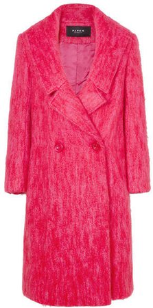 Rainbow Mohair-blend Coat - Pink