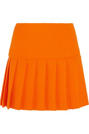 Miu Miu Pleated wool-crepe mini skirt