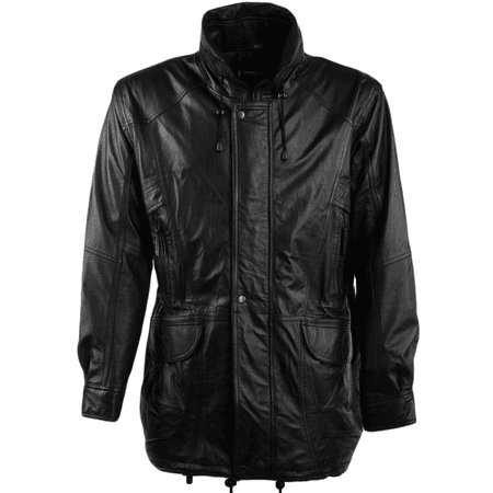 Ashwood Mens Leather Coat Black/napp : Warrington