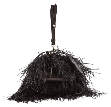 MARQUES'ALMEIDA Black Feather Handbag
