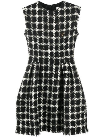 Valentino Tweed Checkered Sleeveless Dress - Farfetch