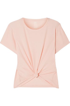 We/Me | The Foundation cropped knotted stretch-jersey T-shirt | NET-A-PORTER.COM