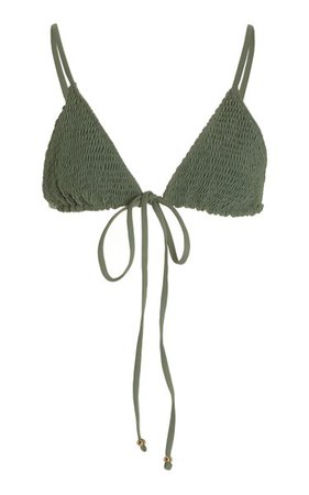 Kya Smockeed Triangle Bikini Top By Palm | Moda Operandi