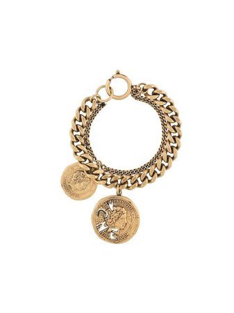 Shop gold Acne Studios vintage coin chunky chain bracelet with Express Delivery - Farfetch