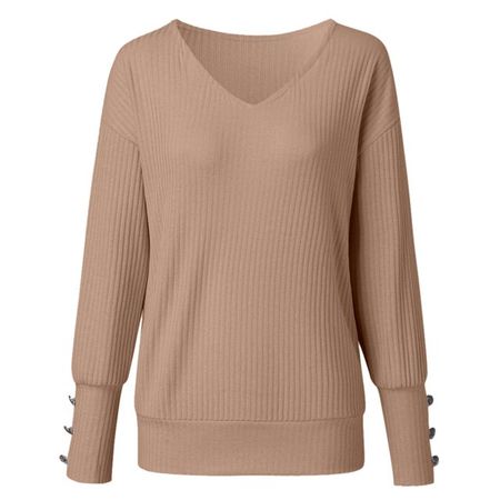 Medcursor Tops Long Fashion Loose Blouse Women's V-Neck Solid T-Shirt Patchwork Sleeves Women's Blouse - Walmart.com