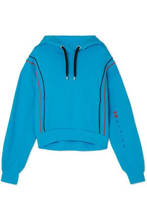 P.E NATION | Lineal Success cropped cotton-jersey hoodie | NET-A-PORTER.COM